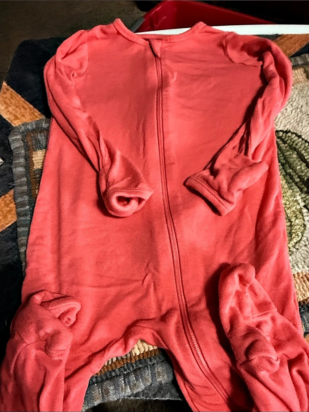 Wonder Nation Zip-Front Footed Sleep N Play Red 6-9M